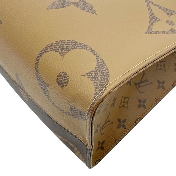Louis Vuitton  Onthego MM Giant Monogram Reverse Canvas Tote Bag Brown - Picture 8 of 12